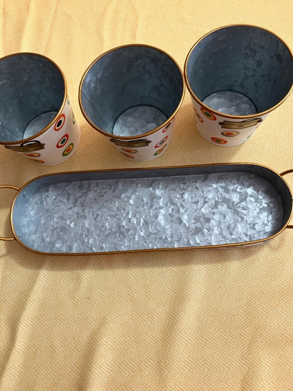 MacKenzie-Childs Lunares Circles Herb Pots Set - Picture 8 of 11